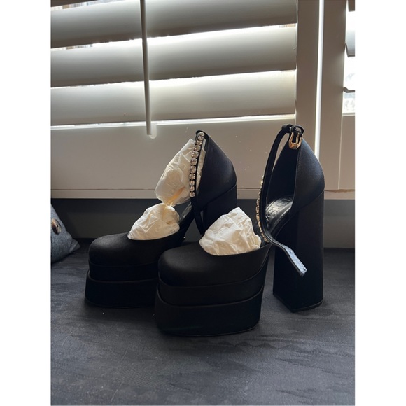 Authentic Versace Black Aevitas Platform Heels - Picture 5 of 6